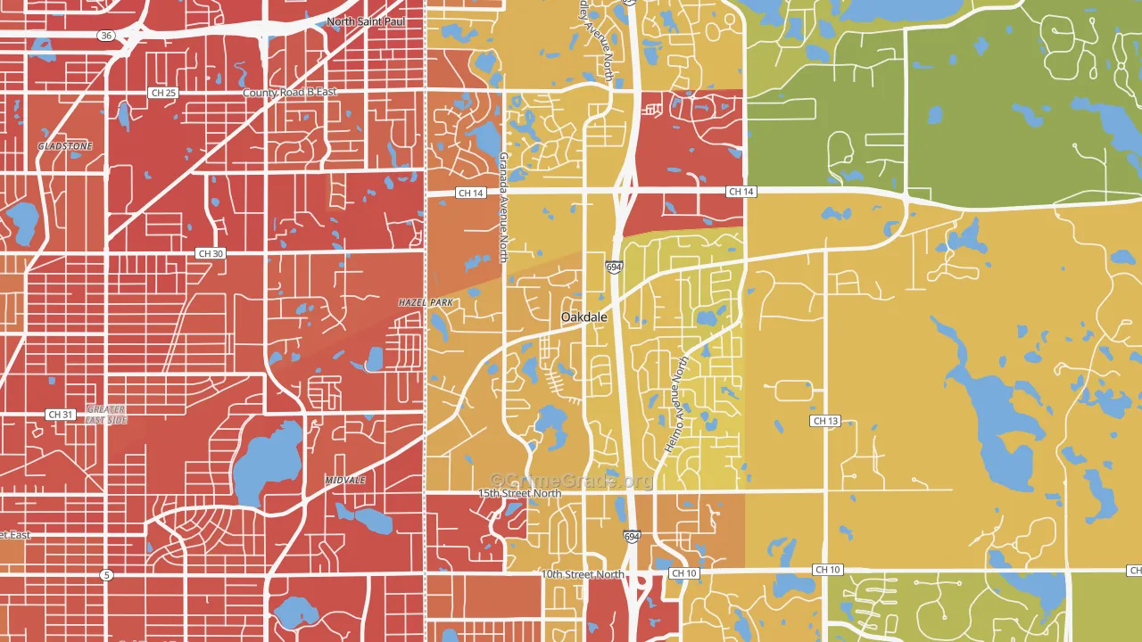 55128, MN Map of Vehicle Theft Rates
