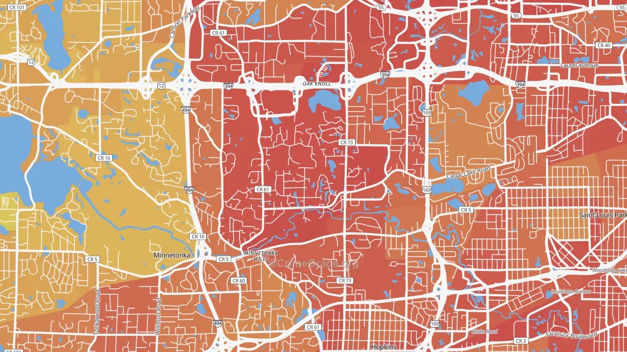 55305, MN Map of Vehicle Theft Rates