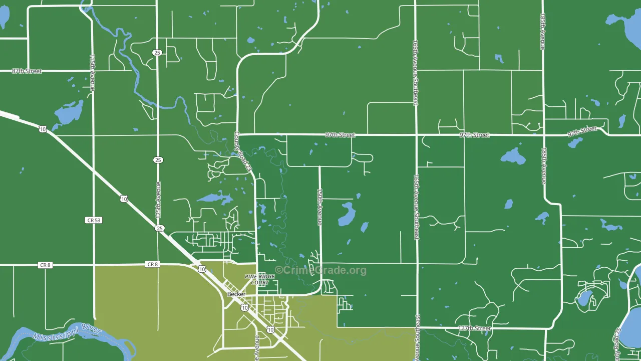 55308, MN Map of Vehicle Theft Rates
