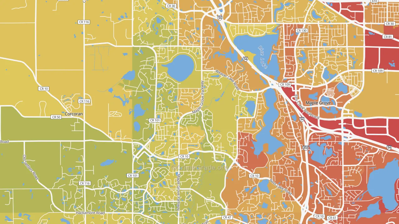 55311, MN Map of Vehicle Theft Rates