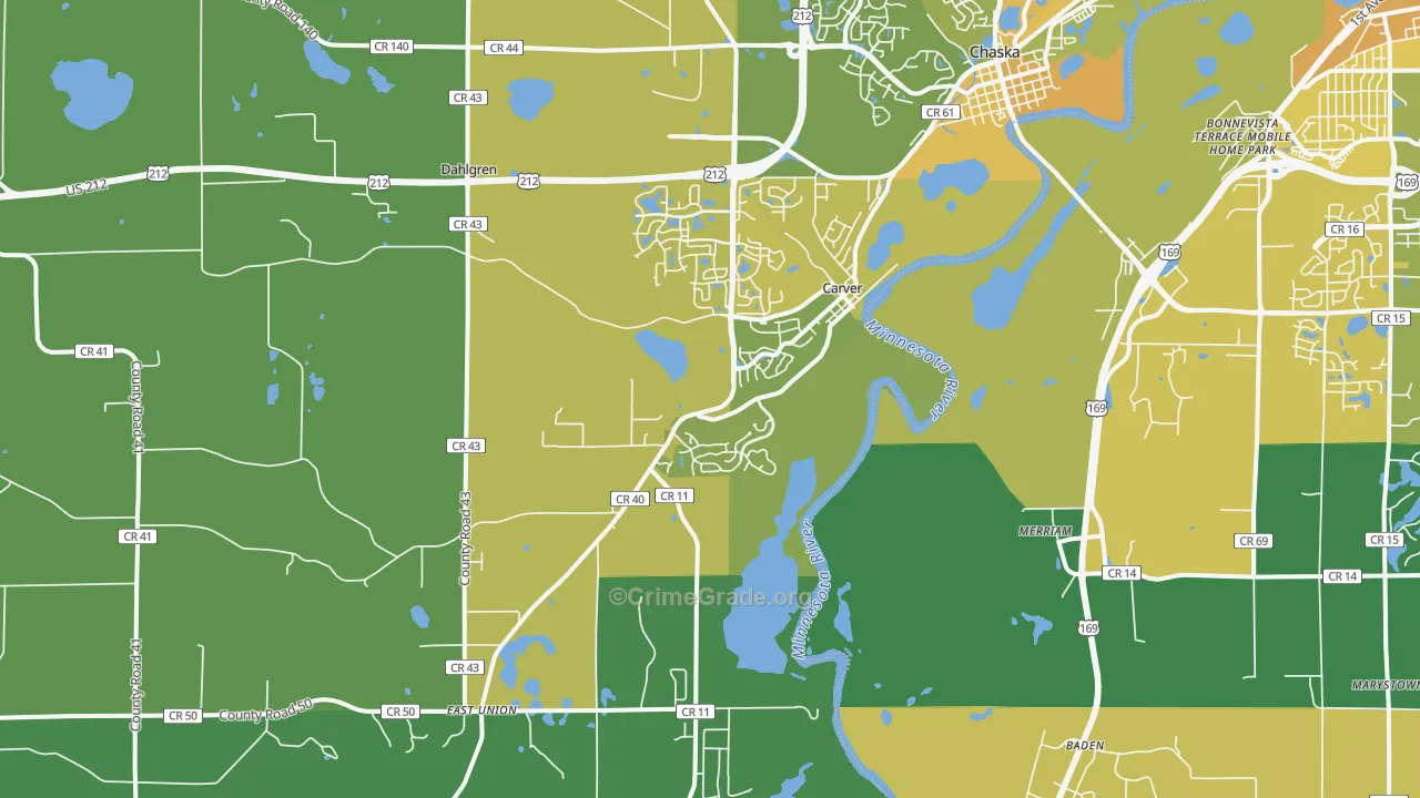 55315, MN Map of Vehicle Theft Rates