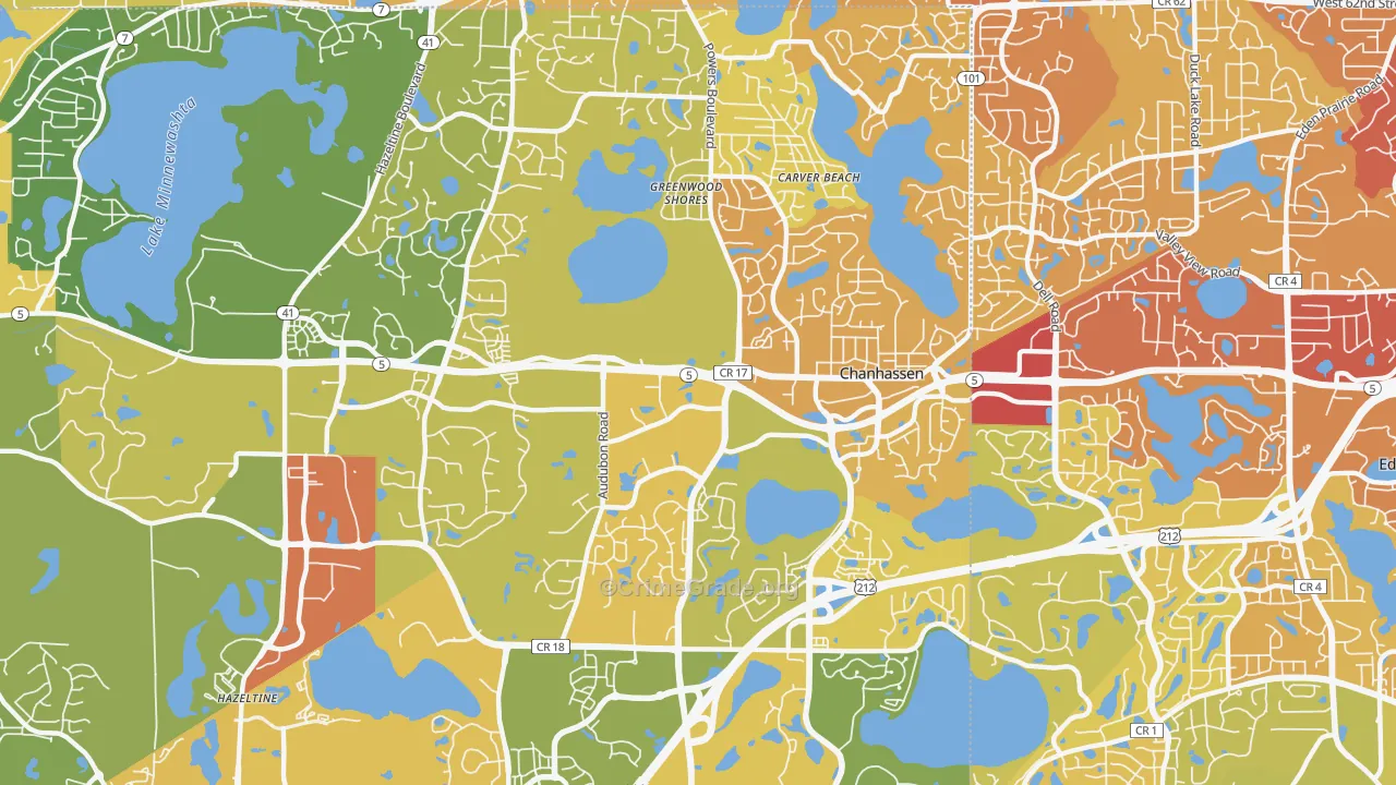 55317, MN Map of Vehicle Theft Rates