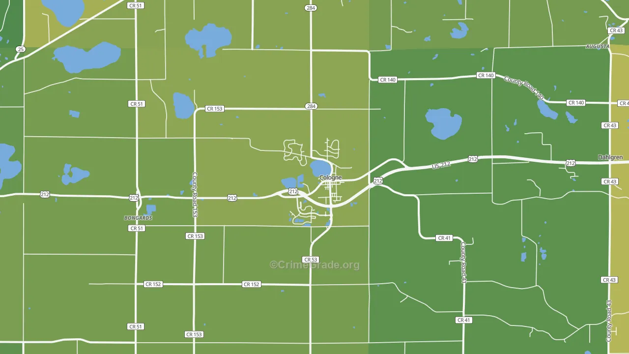 55322, MN Map of Vehicle Theft Rates