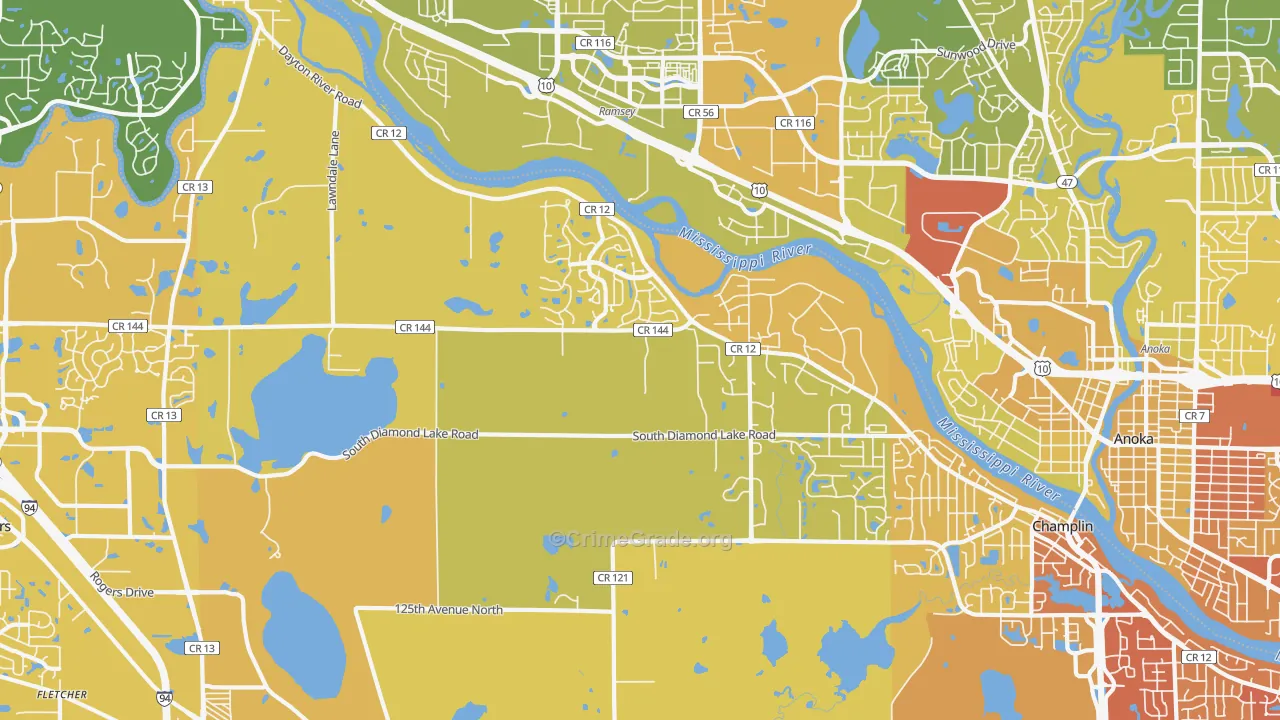 55327, MN Map of Vehicle Theft Rates