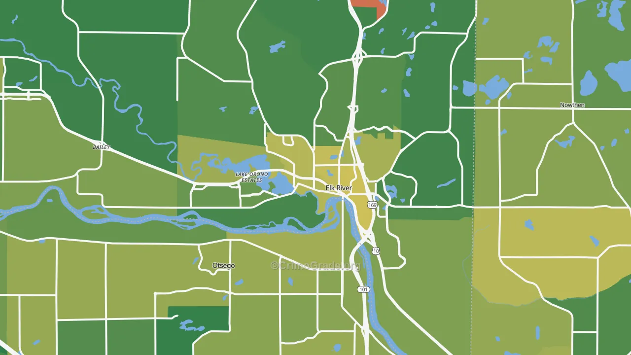 55330, MN Map of Vehicle Theft Rates