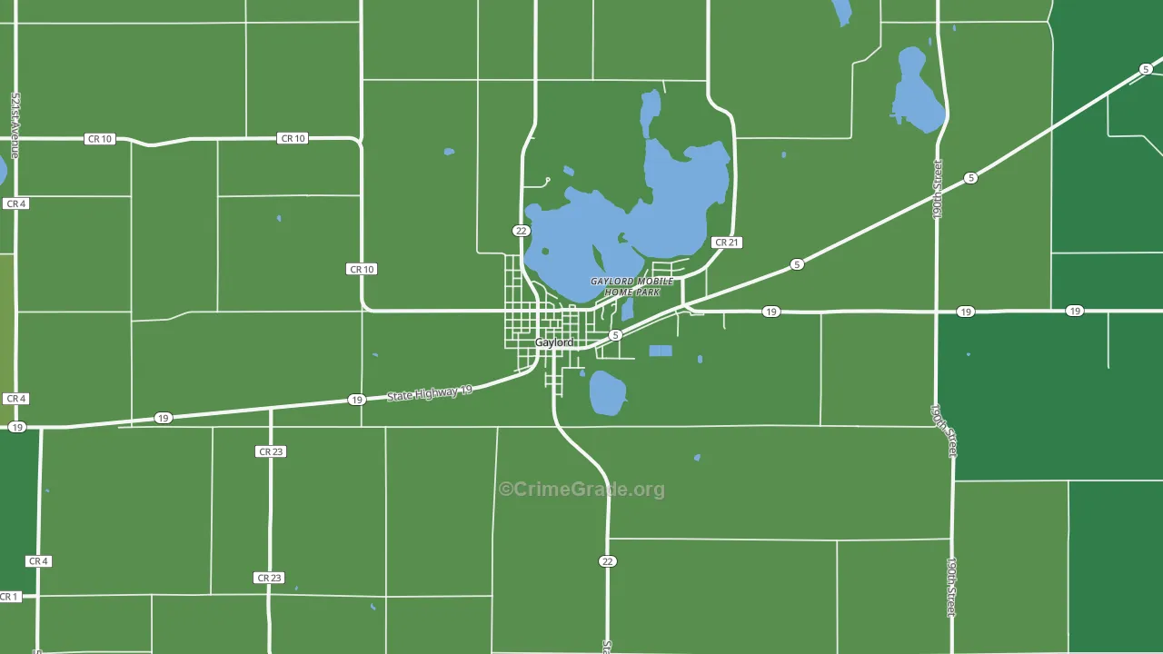 55334, MN Map of Vehicle Theft Rates