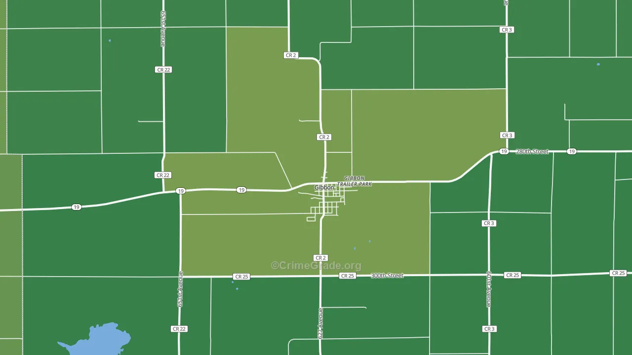 55335, MN Map of Vehicle Theft Rates