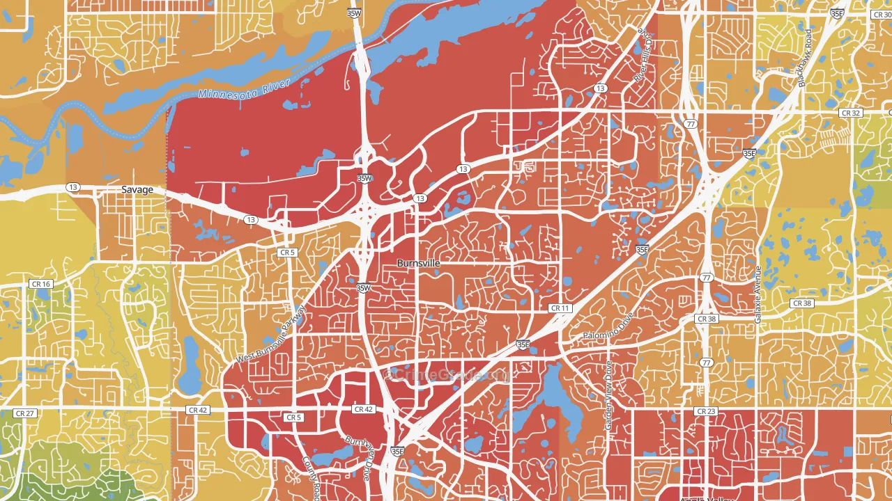 55337, MN Map of Vehicle Theft Rates