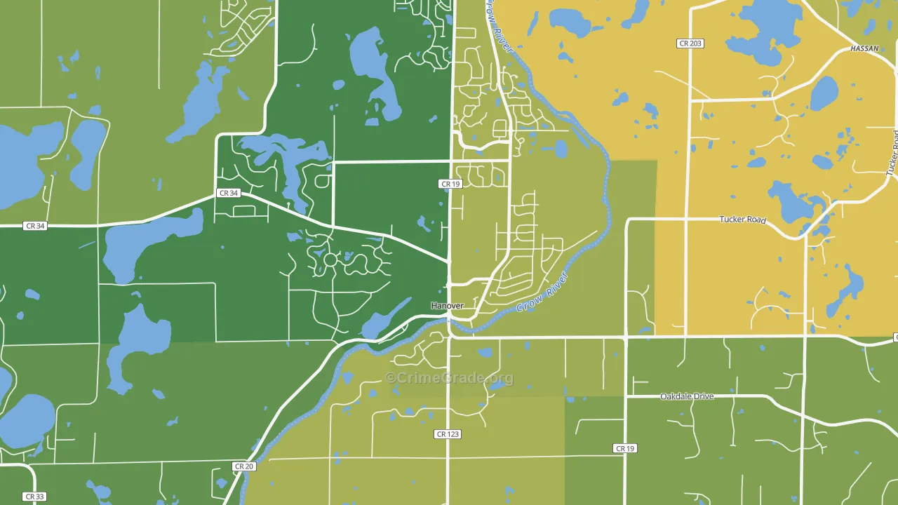 55341, MN Map of Vehicle Theft Rates