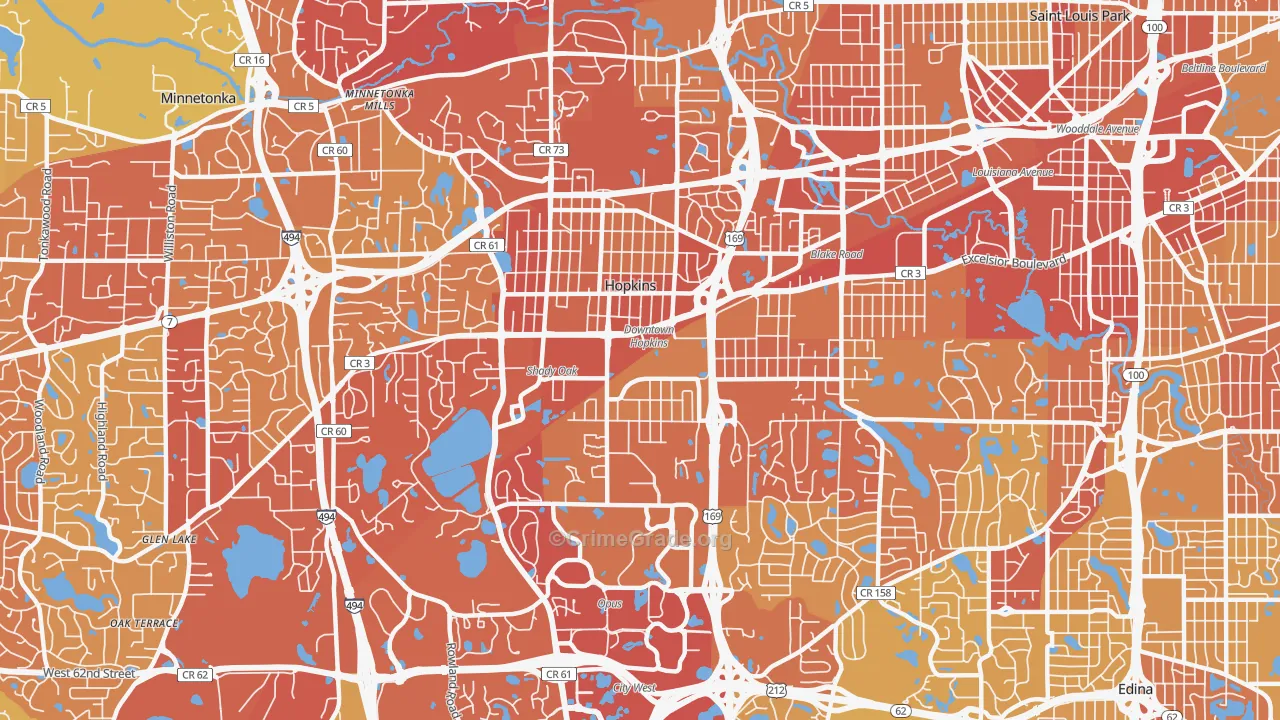 55343, MN Map of Vehicle Theft Rates