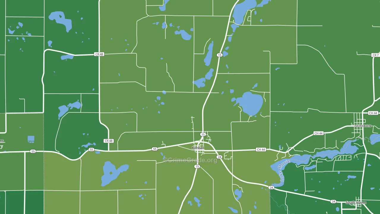 55353, MN Map of Vehicle Theft Rates