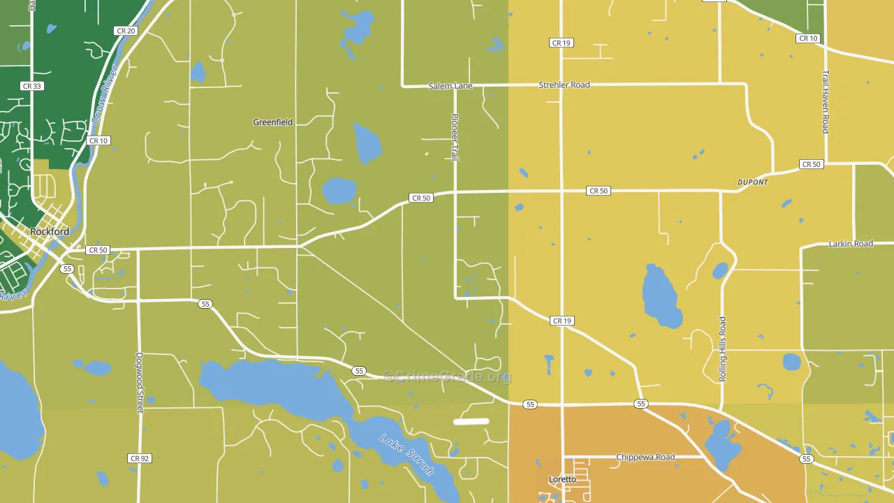 55357, MN Map of Vehicle Theft Rates