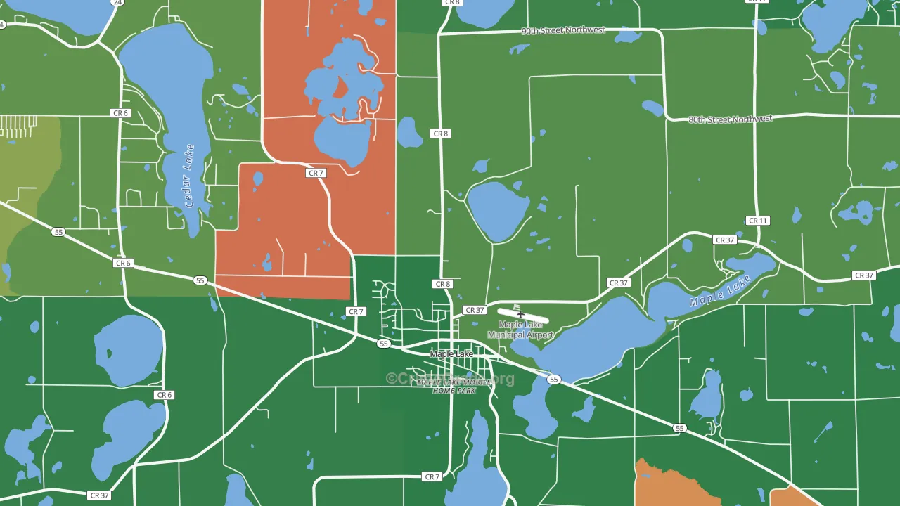 55358, MN Map of Vehicle Theft Rates