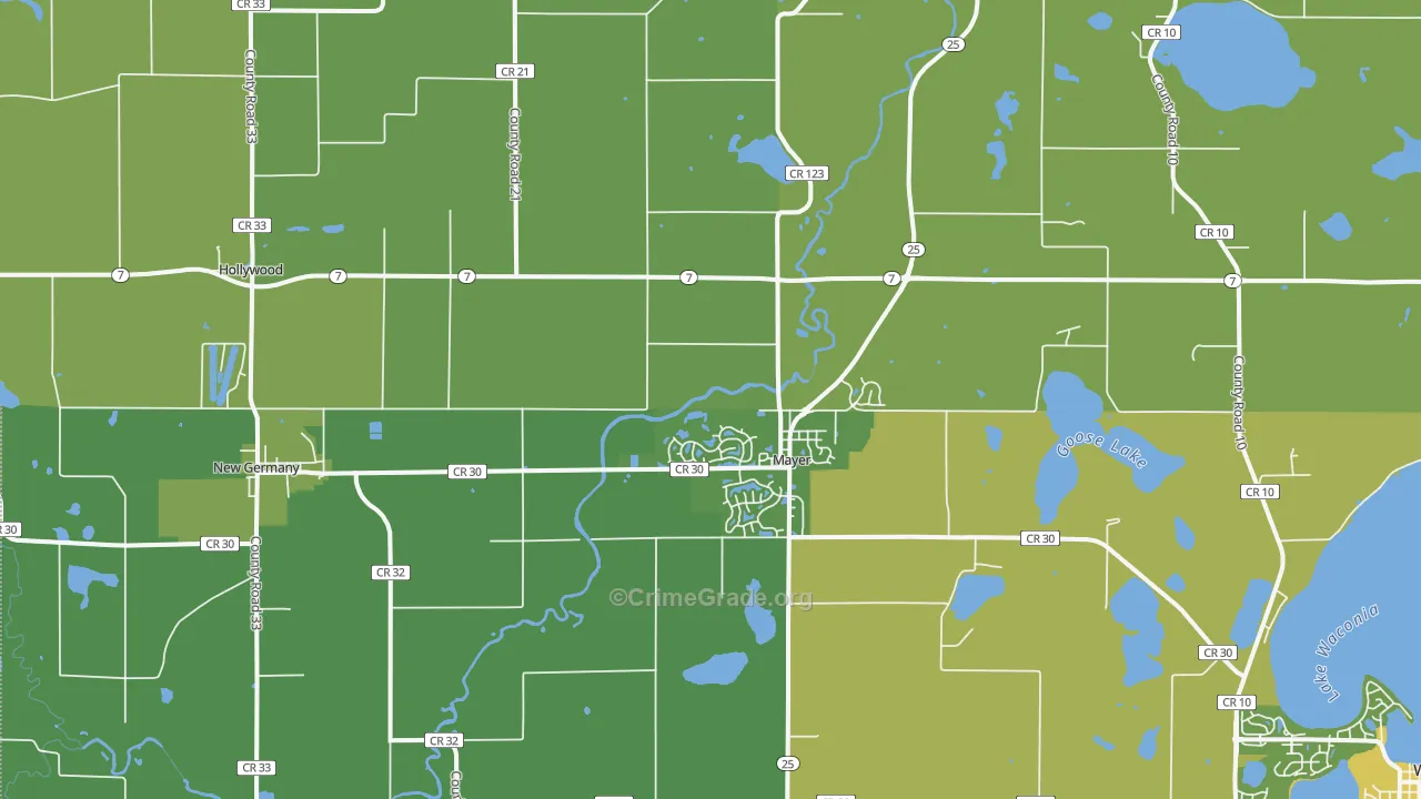 55360, MN Map of Vehicle Theft Rates