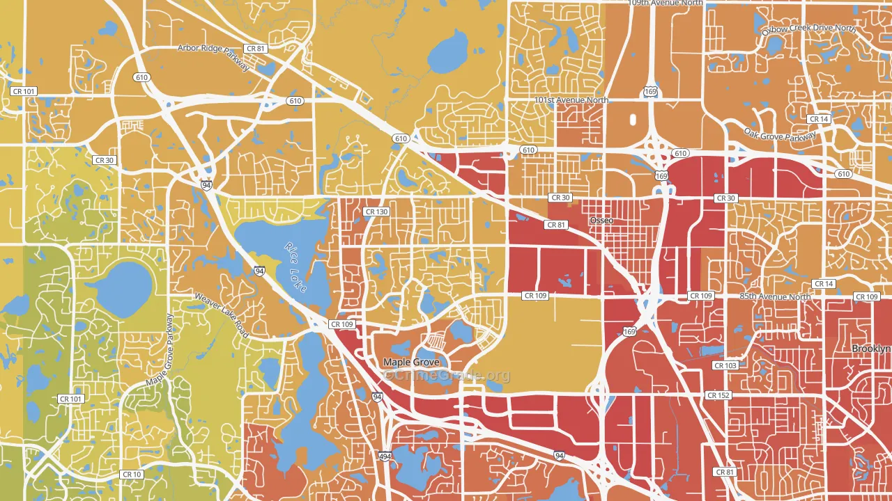55369, MN Map of Vehicle Theft Rates