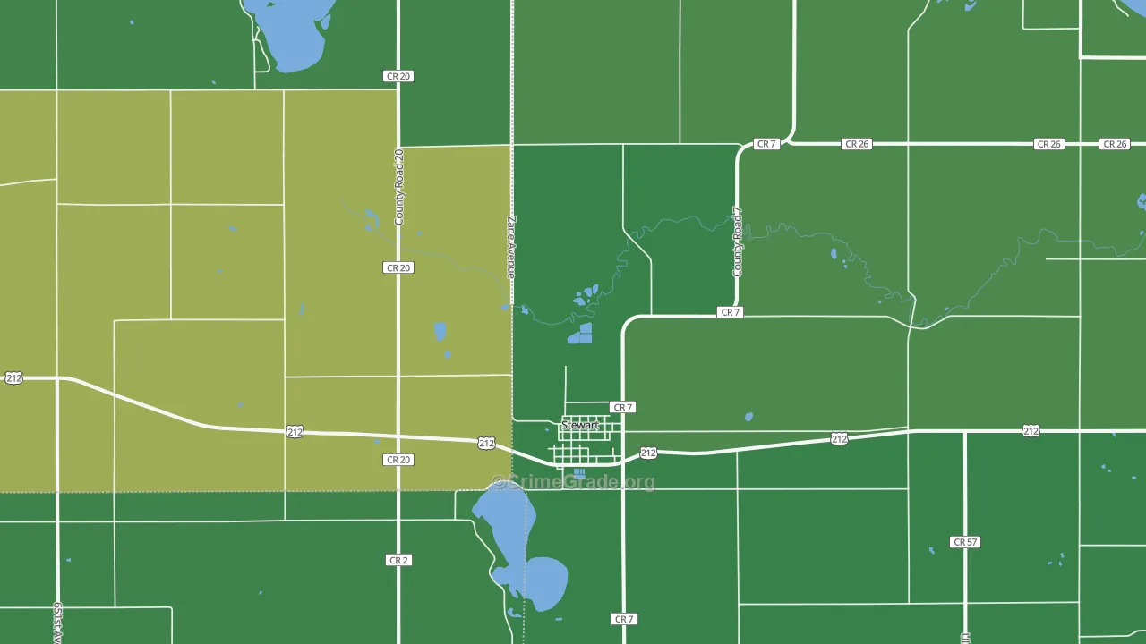 55385, MN Map of Vehicle Theft Rates