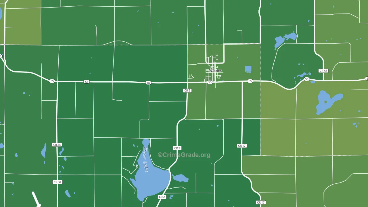 55389, MN Map of Vehicle Theft Rates
