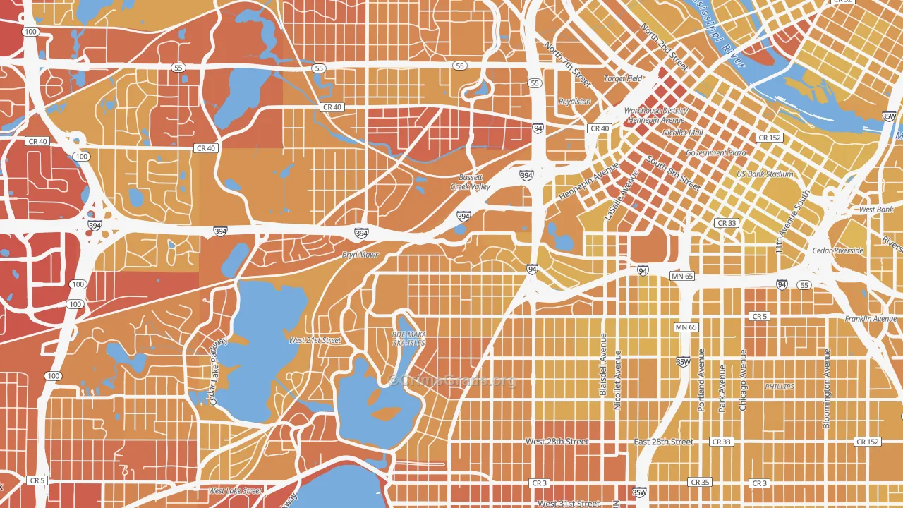55405, MN Map of Vehicle Theft Rates