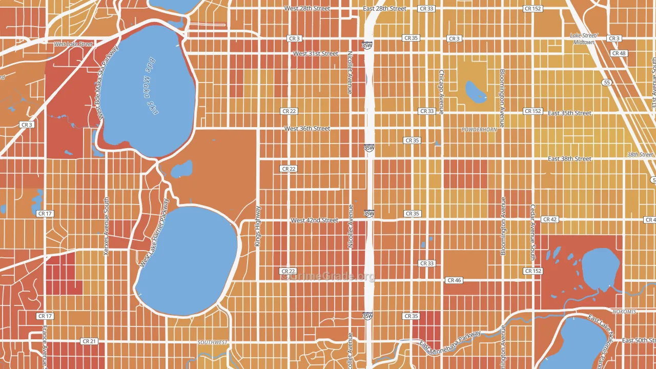 55409, MN Map of Vehicle Theft Rates
