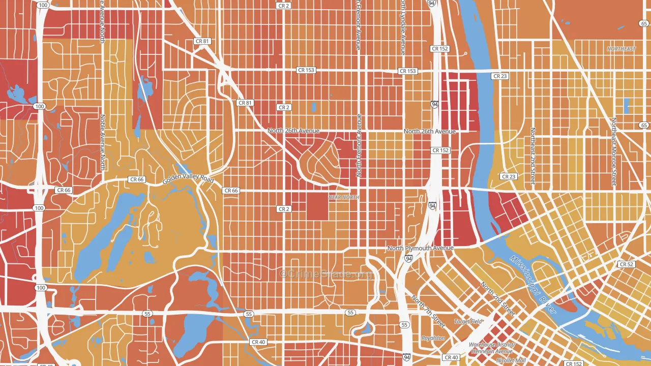 55411, MN Map of Vehicle Theft Rates