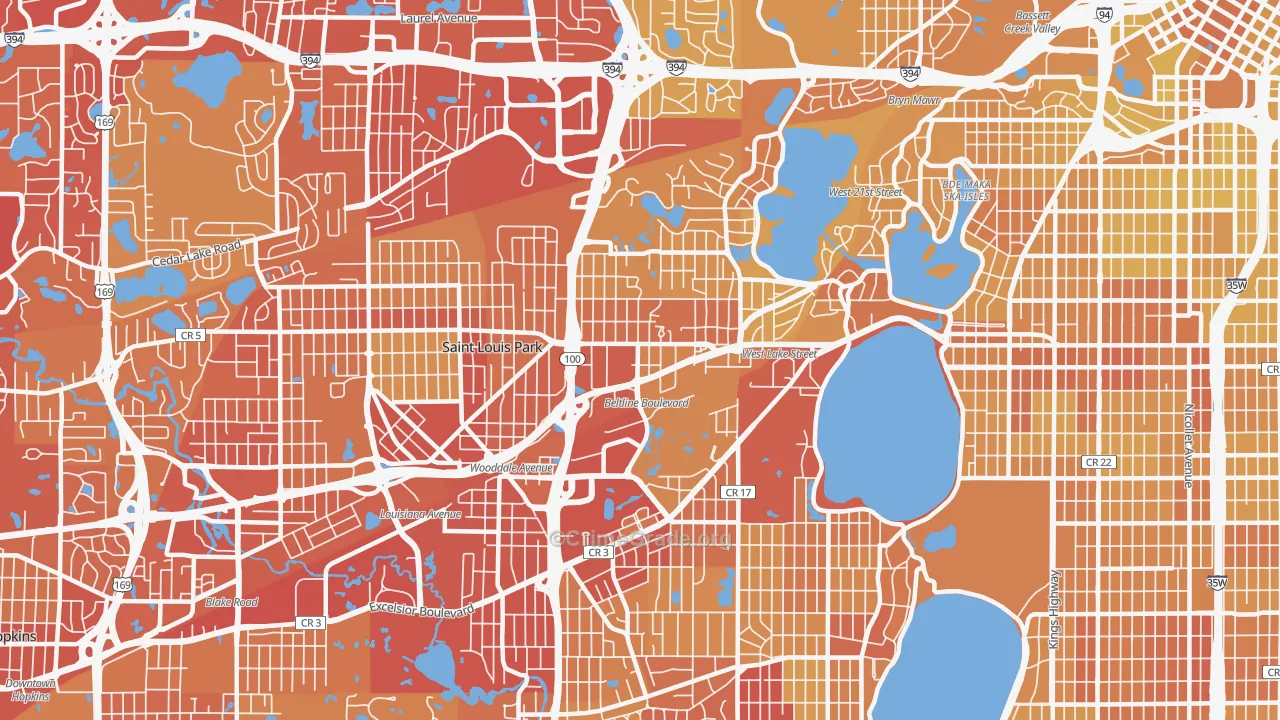 55416, MN Map of Vehicle Theft Rates