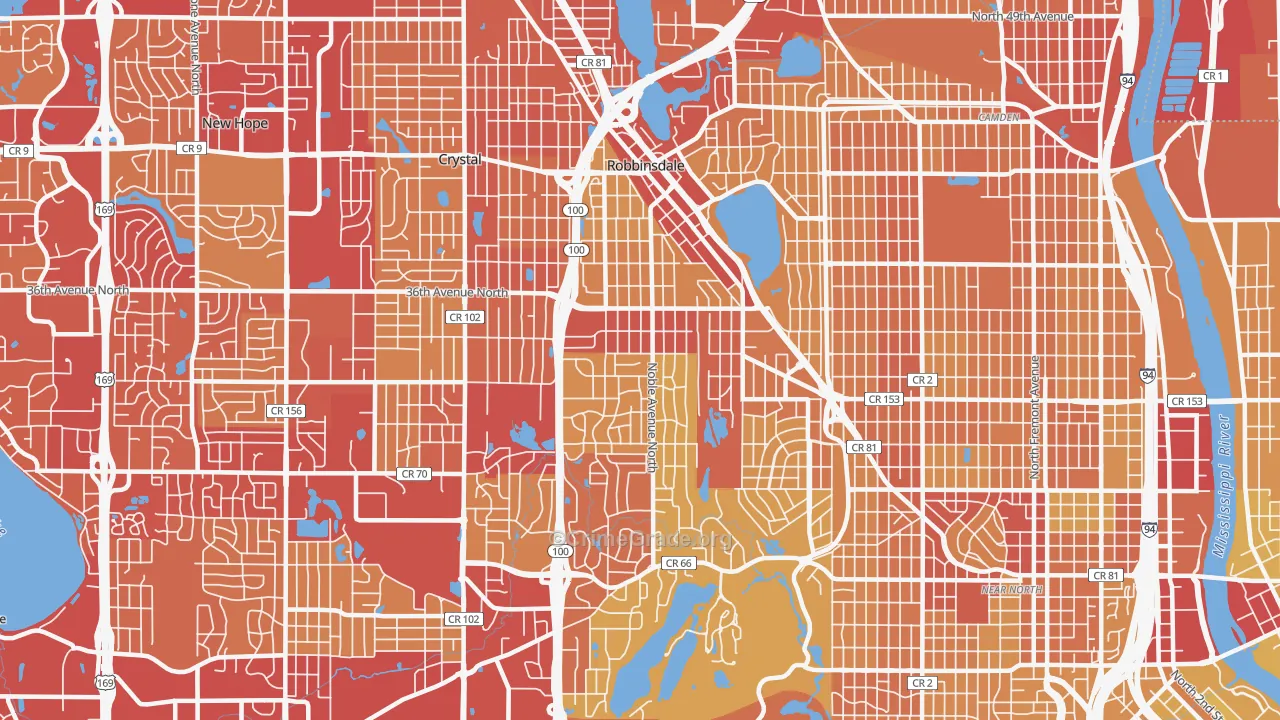 55422, MN Map of Vehicle Theft Rates