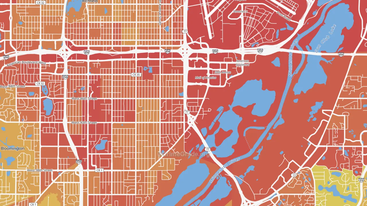 55425, MN Map of Vehicle Theft Rates