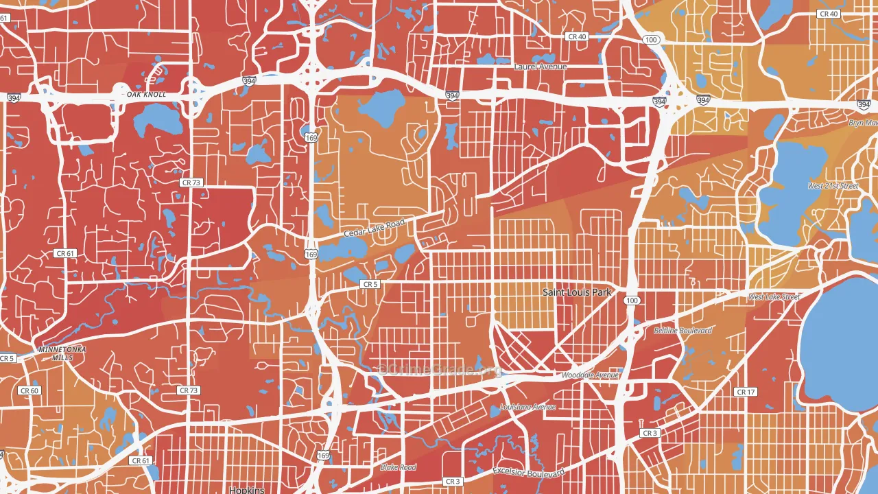 55426, MN Map of Vehicle Theft Rates