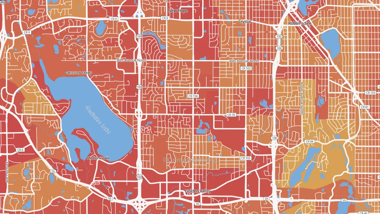 55427, MN Map of Vehicle Theft Rates