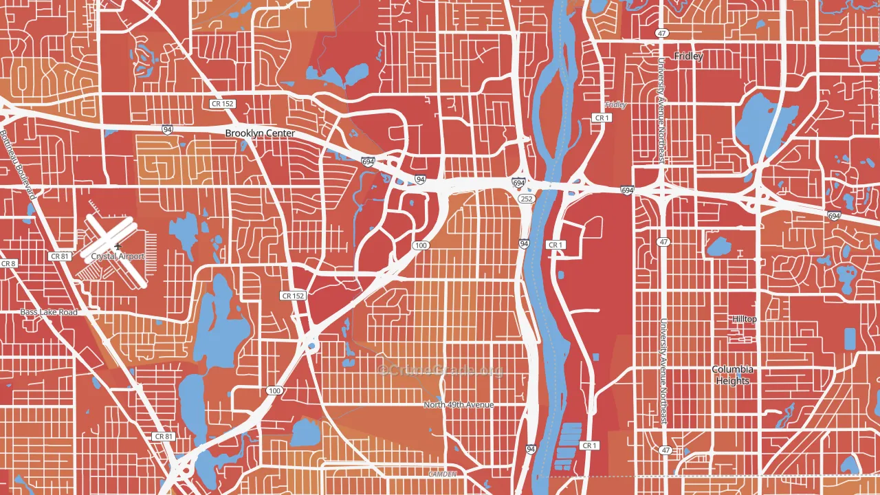 55430, MN Map of Vehicle Theft Rates