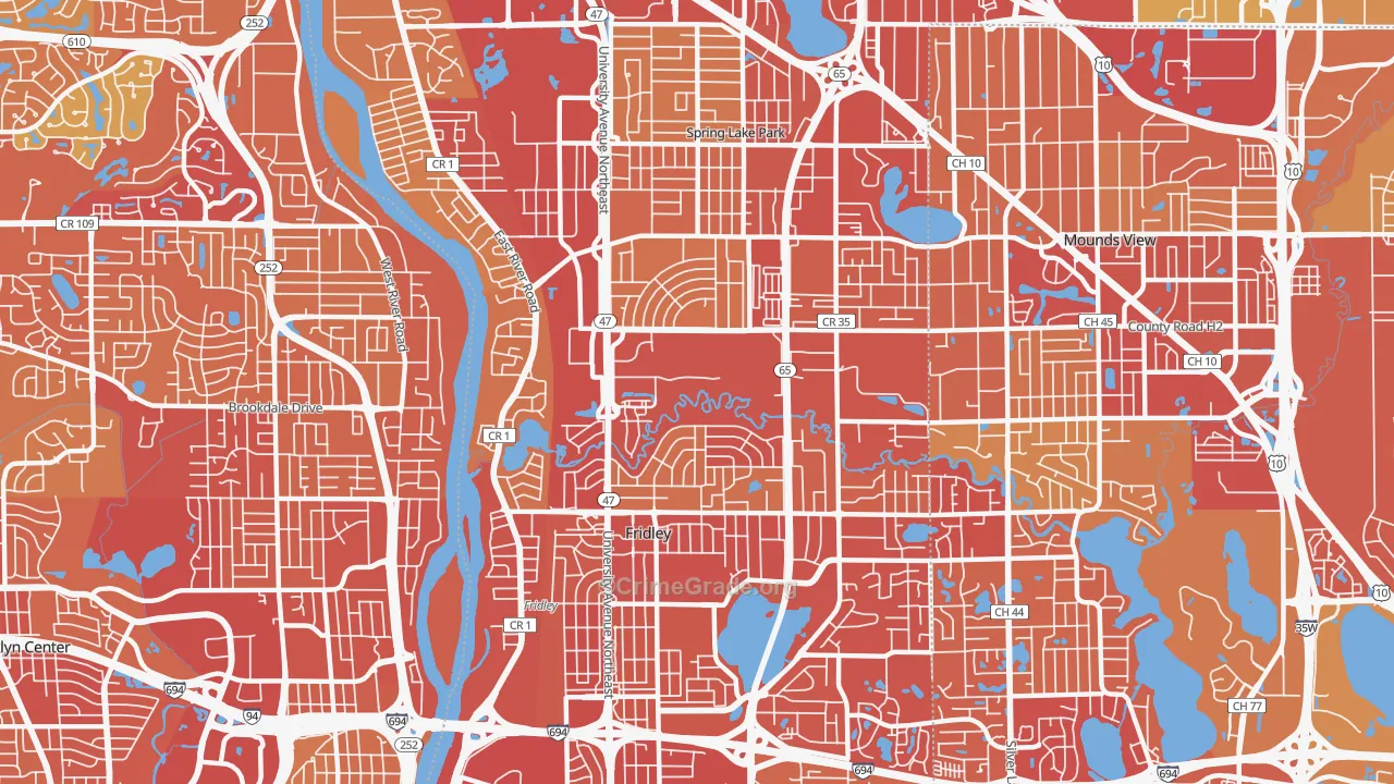 55432, MN Map of Vehicle Theft Rates