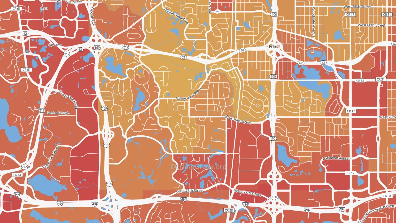 55439, MN Map of Vehicle Theft Rates
