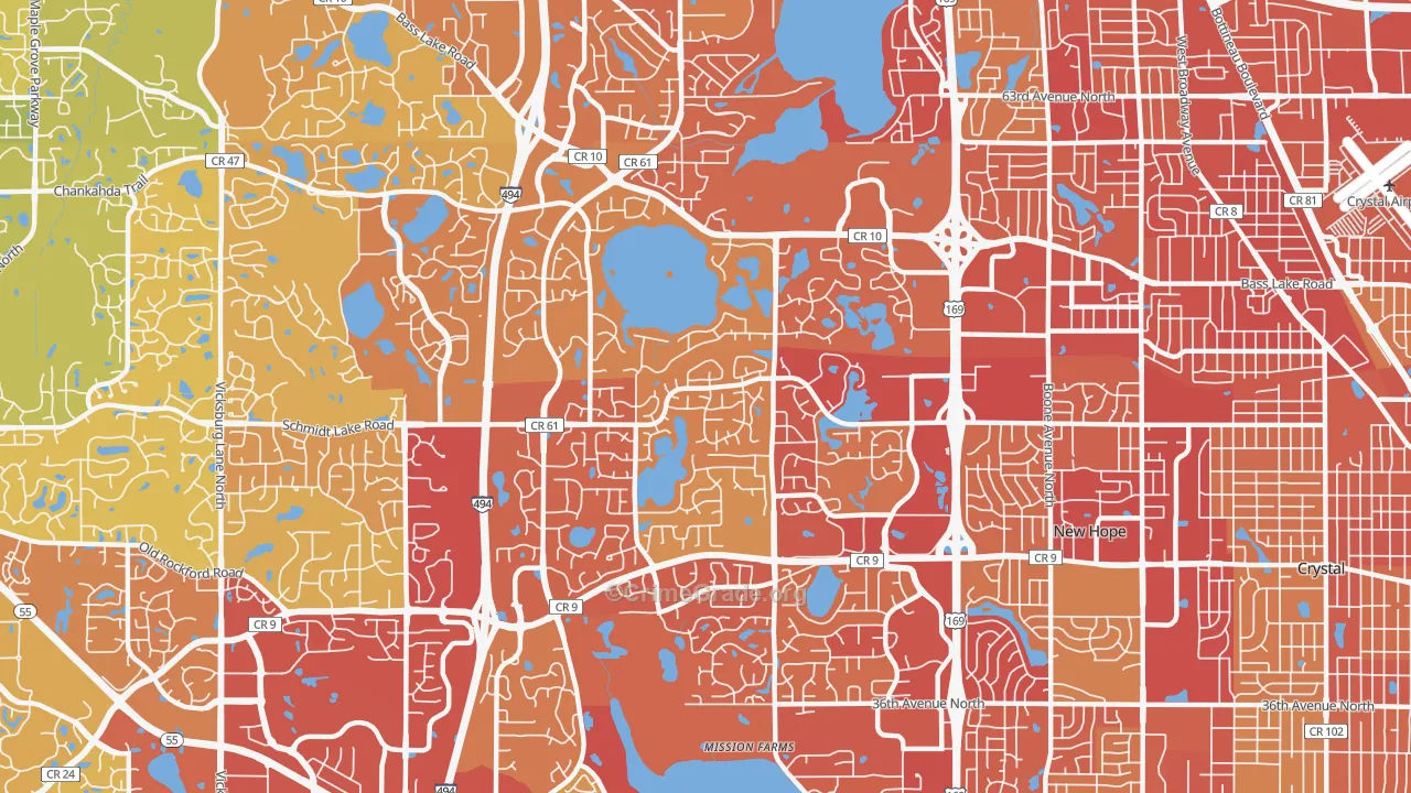 55442, MN Map of Vehicle Theft Rates