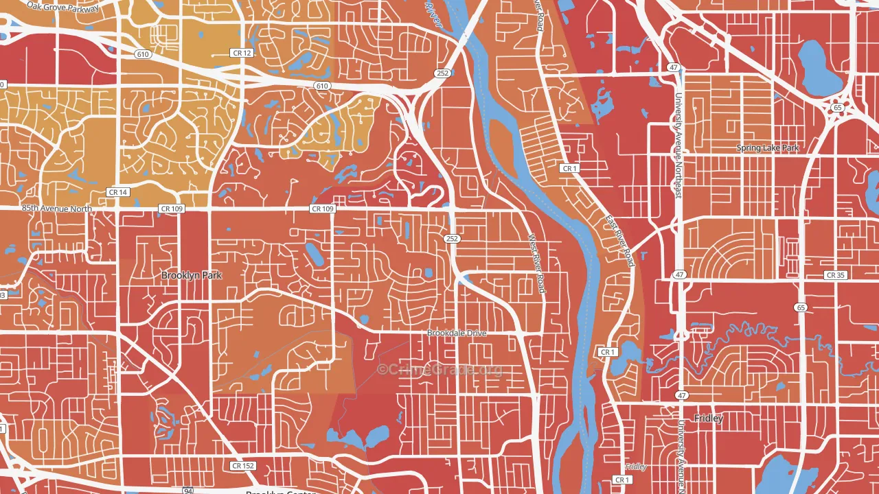 55444, MN Map of Vehicle Theft Rates