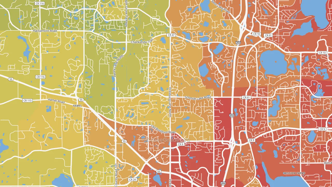 55446, MN Map of Vehicle Theft Rates