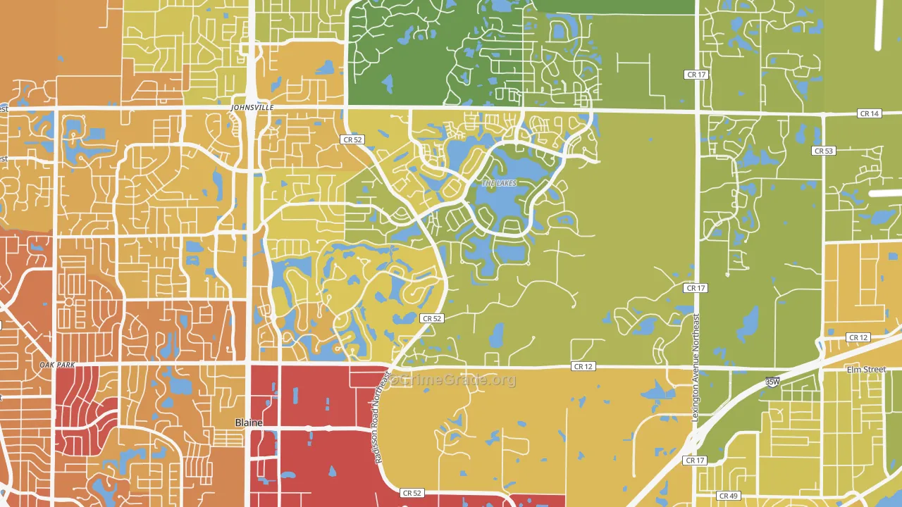 55449, MN Map of Vehicle Theft Rates