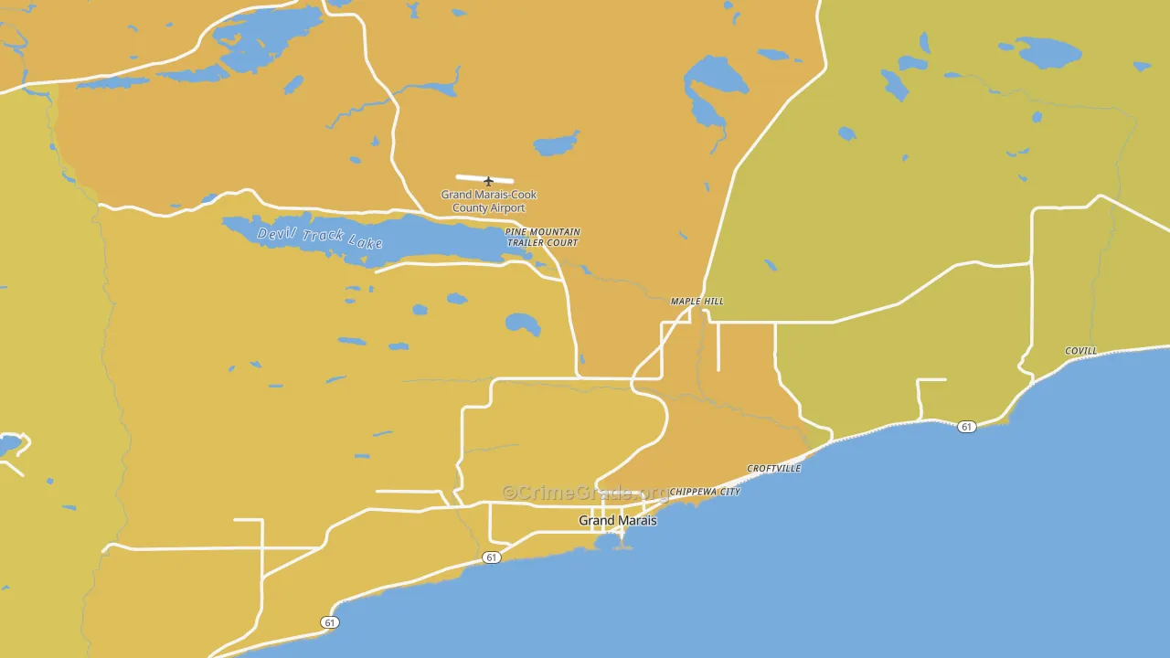 55604, MN Map of Vehicle Theft Rates
