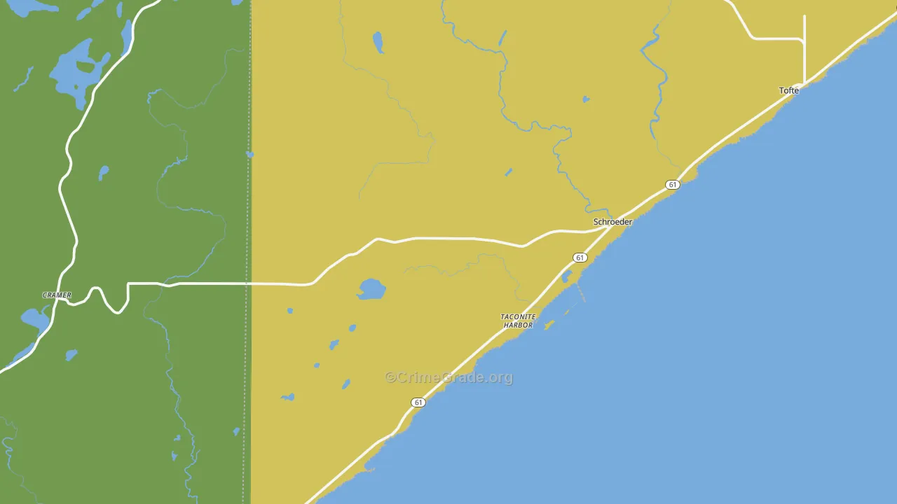 55613, MN Map of Vehicle Theft Rates