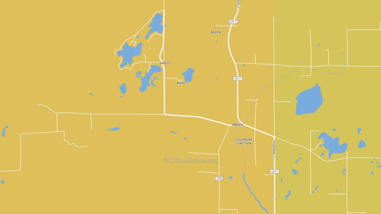 55702, MN Map of Vehicle Theft Rates