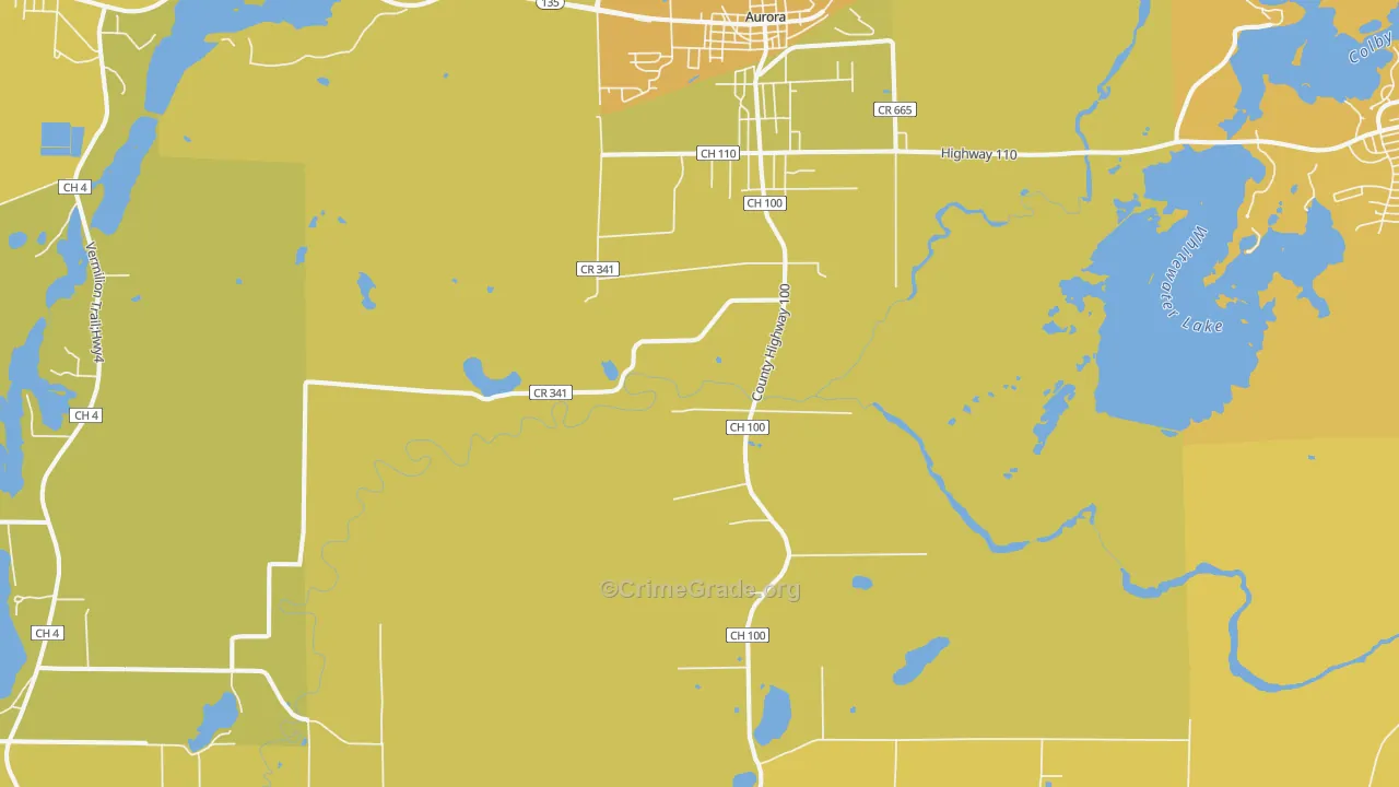 55705, MN Map of Vehicle Theft Rates