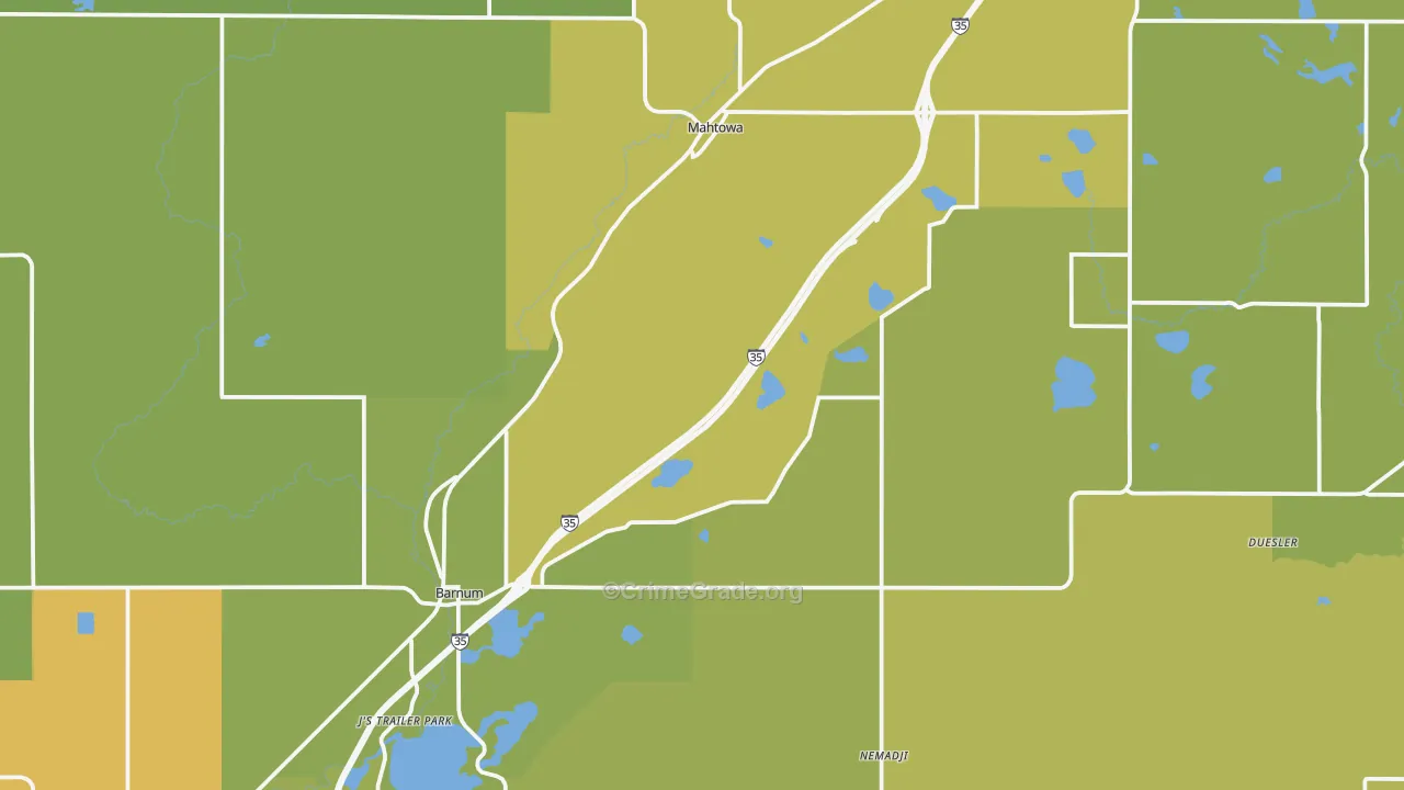 55707, MN Map of Vehicle Theft Rates