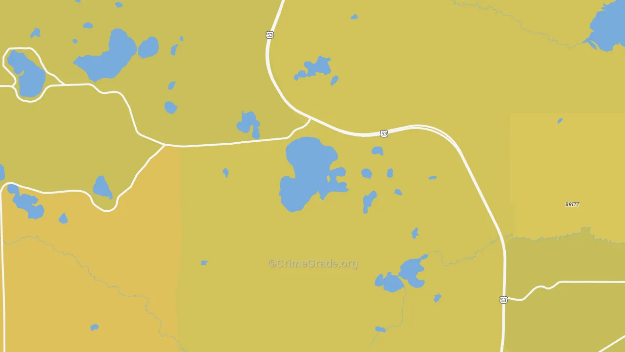 55710, MN Map of Vehicle Theft Rates