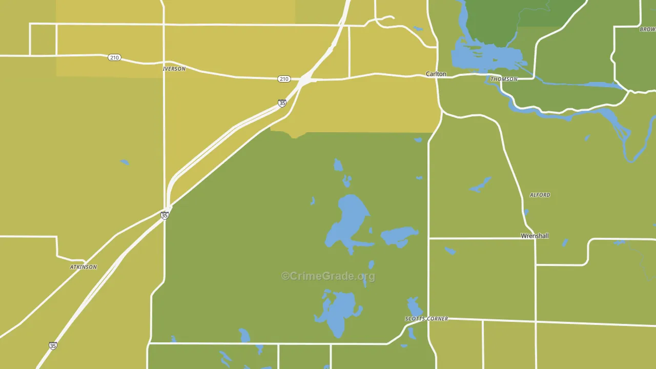 55718, MN Map of Vehicle Theft Rates