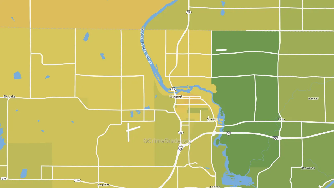 55720, MN Map of Vehicle Theft Rates