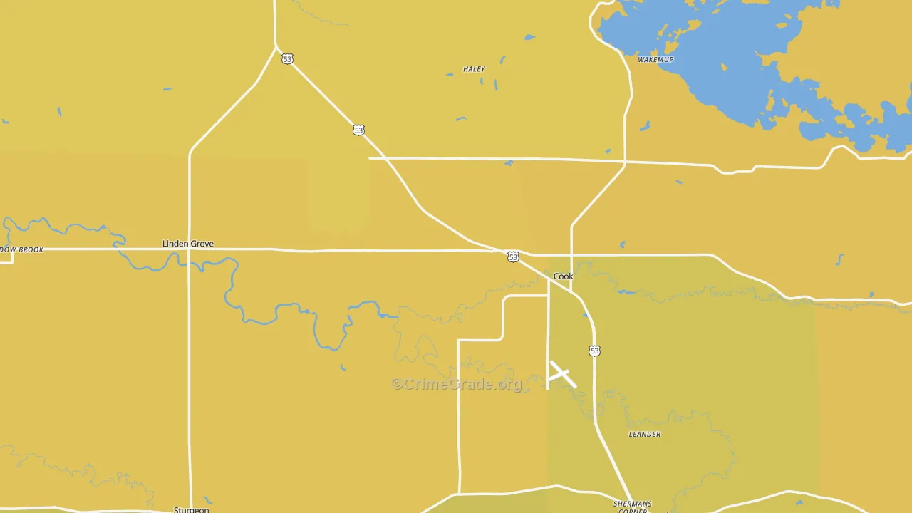 55723, MN Map of Vehicle Theft Rates