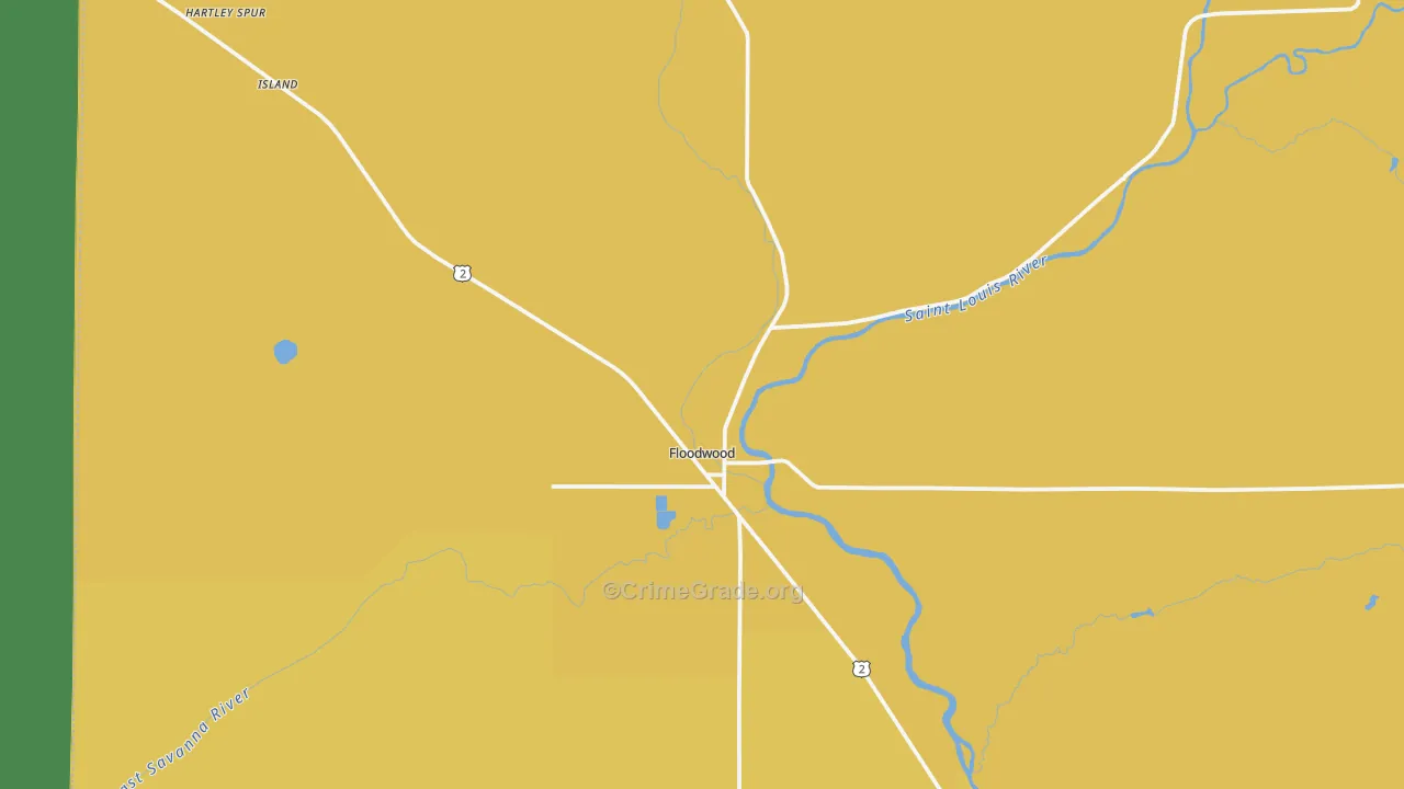 55736, MN Map of Vehicle Theft Rates