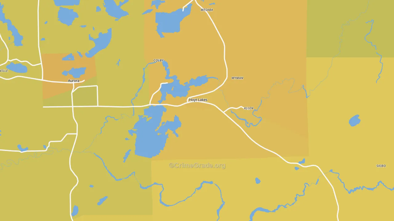 55750, MN Map of Vehicle Theft Rates