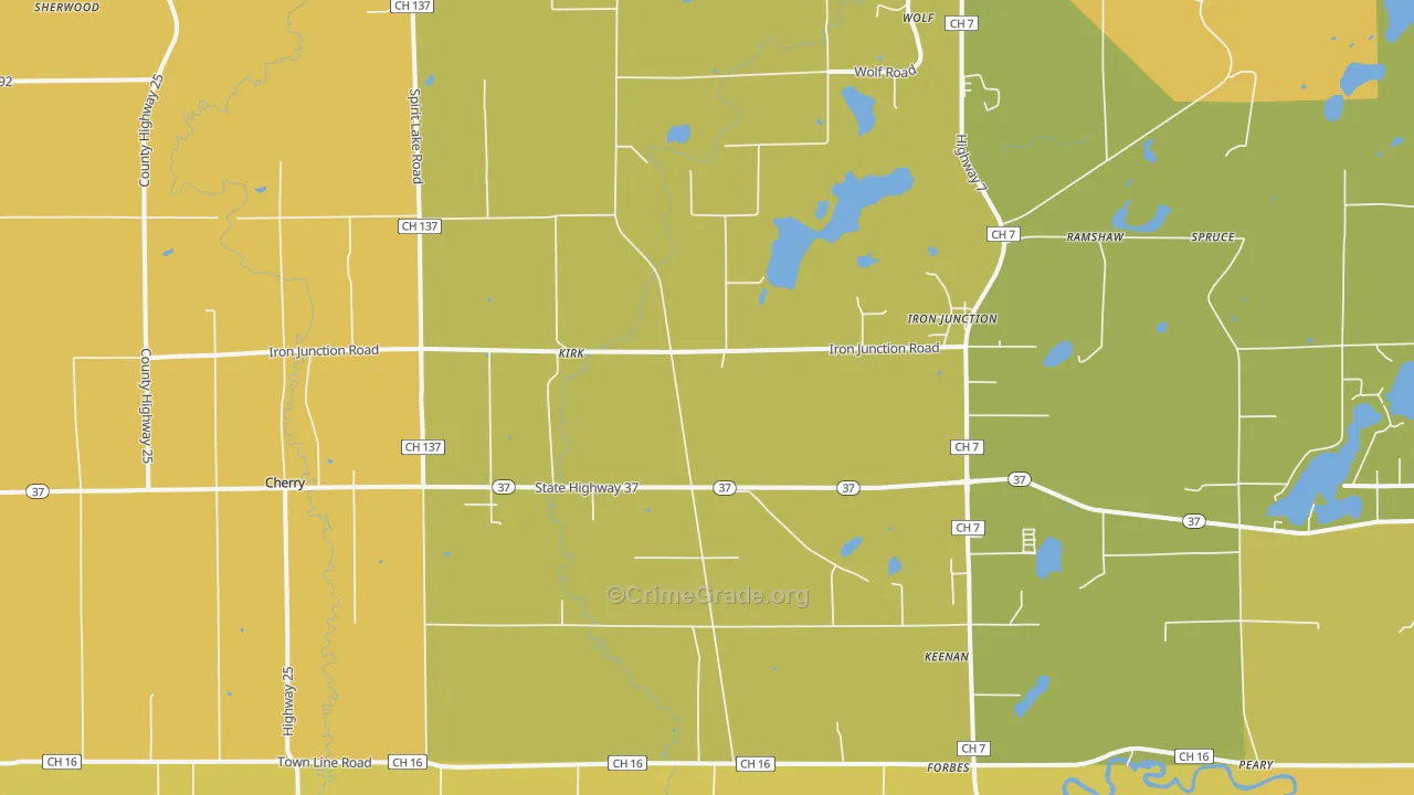 55751, MN Map of Vehicle Theft Rates
