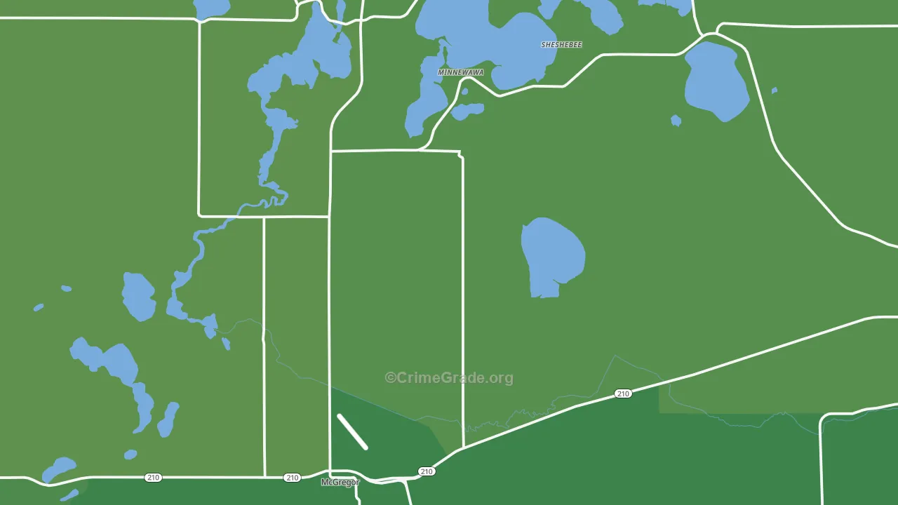 55760, MN Map of Vehicle Theft Rates