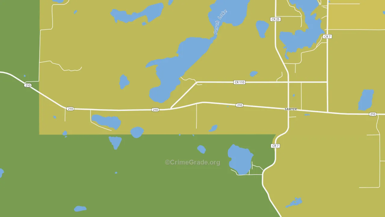 55780, MN Map of Vehicle Theft Rates